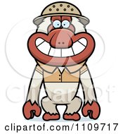 Clipart Macaque Monkey Explorer Royalty Free Vector Illustration by Cory Thoman