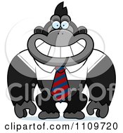 Clipart Gorilla Wearing A Tie And Shirt Royalty Free Vector Illustration by Cory Thoman #COLLC1109720-0121