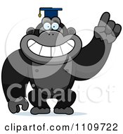 Poster, Art Print Of Gorilla Professor Wearing A Cap