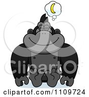 Clipart Gorilla Daydreaming Of Bananas Royalty Free Vector Illustration