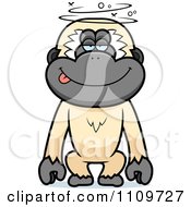 Clipart Drunk Or Dumb Gibbon Monkey Royalty Free Vector Illustration