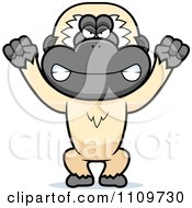 Clipart Angry Gibbon Monkey Royalty Free Vector Illustration