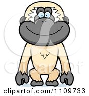 Clipart Smiling Gibbon Monkey Royalty Free Vector Illustration