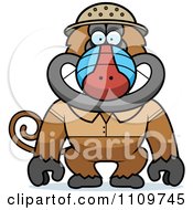 Clipart Baboon Monkey Explorer Royalty Free Vector Illustration by Cory Thoman
