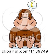 Bigfoot Sasquatch Daydreaming Of Bananas
