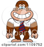 Bigfoot Sasquatch Wearing A Tie And Shirt