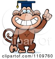 Poster, Art Print Of Monkey Professor Wearing A Cap