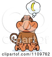 Clipart Proboscis Monkey Daydreaming Of Bananas Royalty Free Vector Illustration by Cory Thoman