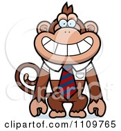 Poster, Art Print Of Monkey Wearing A Tie And Shirt