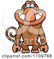 Clipart Grinning Proboscis Monkey Royalty Free Vector Illustration by Cory Thoman