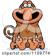 Clipart Proboscis Monkey Sitting Royalty Free Vector Illustration