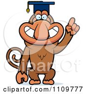 Poster, Art Print Of Proboscis Monkey Professor Wearing A Cap