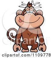 Clipart Drunk Or Dumb Monkey Royalty Free Vector Illustration