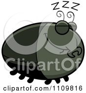 Clipart Sleeping Beetle Royalty Free Vector Illustration by Cory Thoman