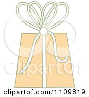 Poster, Art Print Of Peach Colored Gift Box With A Bow