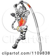 Clipart Track And Field Athletic Pole Vault Zebra Royalty Free Vector Illustration by Zooco