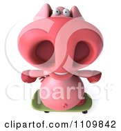 Clipart 3d Pookie Pig Skateboarding 3 Royalty Free CGI Illustration