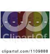 Clipart 3d Colorful School Lockers Royalty Free CGI Illustration