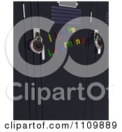 Clipart 3d School Locker With I Love Learning Magnets Royalty Free CGI Illustration