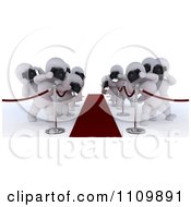 Poster, Art Print Of 3d Paparazzi White Characters Snapping Photos Along The Red Carpet