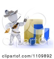 Poster, Art Print Of 3d Illegal Music Download Pirate White Character With A Folder