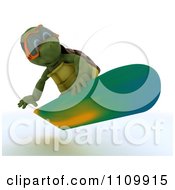 Clipart 3d Tortoise Snowboarding Royalty Free CGI Illustration by KJ Pargeter