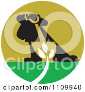 Poster, Art Print Of Silhouetted Landscaper With A Shovel And Plant