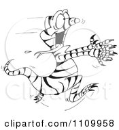 Clipart Black And White Australian Goanna Lizard Running Royalty Free Vector Illustration by Dennis Holmes Designs