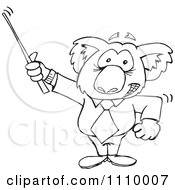 Poster, Art Print Of Black And White Aussie Koala Teacher Using A Pointer