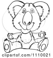 Clipart Black And White Aussie Koala Teddy Bear Royalty Free Vector Illustration