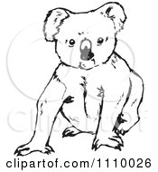 Clipart Black And White Koala Royalty Free Vector Illustration