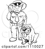 Poster, Art Print Of Black And White Aussie Koala Police Officer With A Dog