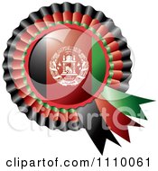 Poster, Art Print Of Shiny Afghanistan Flag Rosette Bowknots Medal Award