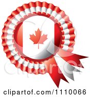 Poster, Art Print Of Shiny Canadian Flag Rosette Bowknots Medal Award