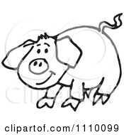 Poster, Art Print Of Black And White Pig