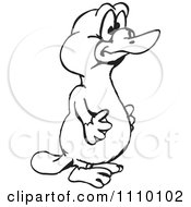 Clipart Black And White Aussie Platypus Facing Right Royalty Free Vector Illustration