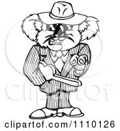 Clipart Black And White Aussie Koala Gangster Royalty Free Illustration
