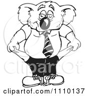Poster, Art Print Of Black And White Aussie Koala With Empty Pockets