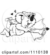 Clipart Black And White Aussie Koala Cupid Royalty Free Illustration by Dennis Holmes Designs