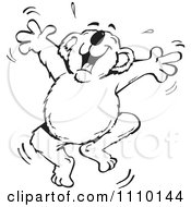 Clipart Black And White Aussie Koala Jumping Royalty Free Illustration