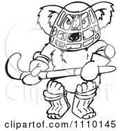 Poster, Art Print Of Black And White Aussie Koala Playing Hockey