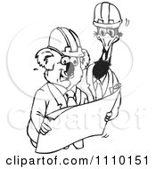 Clipart Black And White Aussie Koala And Emu Architects Royalty Free Vector Illustration