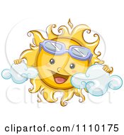 Poster, Art Print Of Happy Summer Sun Wearing Sunglasses And Playing In Clouds