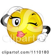Clipart Yellow Smiley Winking And Flirting Royalty Free Vector Illustration