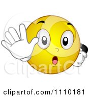 Poster, Art Print Of Yellow Smiley Gesturing To Stop