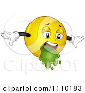 Clipart Yellow Smiley Barfing Royalty Free Vector Illustration