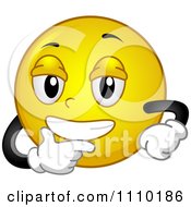 Clipart Yellow Smiley With A Devious Expression Royalty Free Vector Illustration