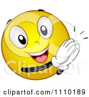 Poster, Art Print Of Yellow Smiley Clapping