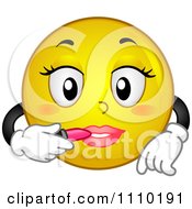 Clipart Yellow Smiley Applying Lipstick Royalty Free Vector Illustration by BNP Design Studio