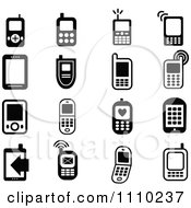 Poster, Art Print Of Black And White Cell Phone Icons